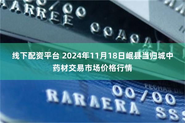 线下配资平台 2024年11月18日岷县当归城中药材交易市场