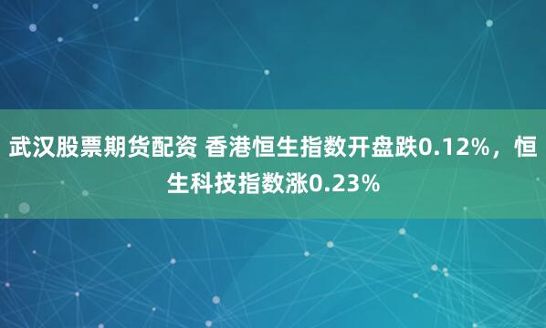 武汉股票期货配资 香港恒生指数开盘跌0.12%，恒生科技指数涨0.23%